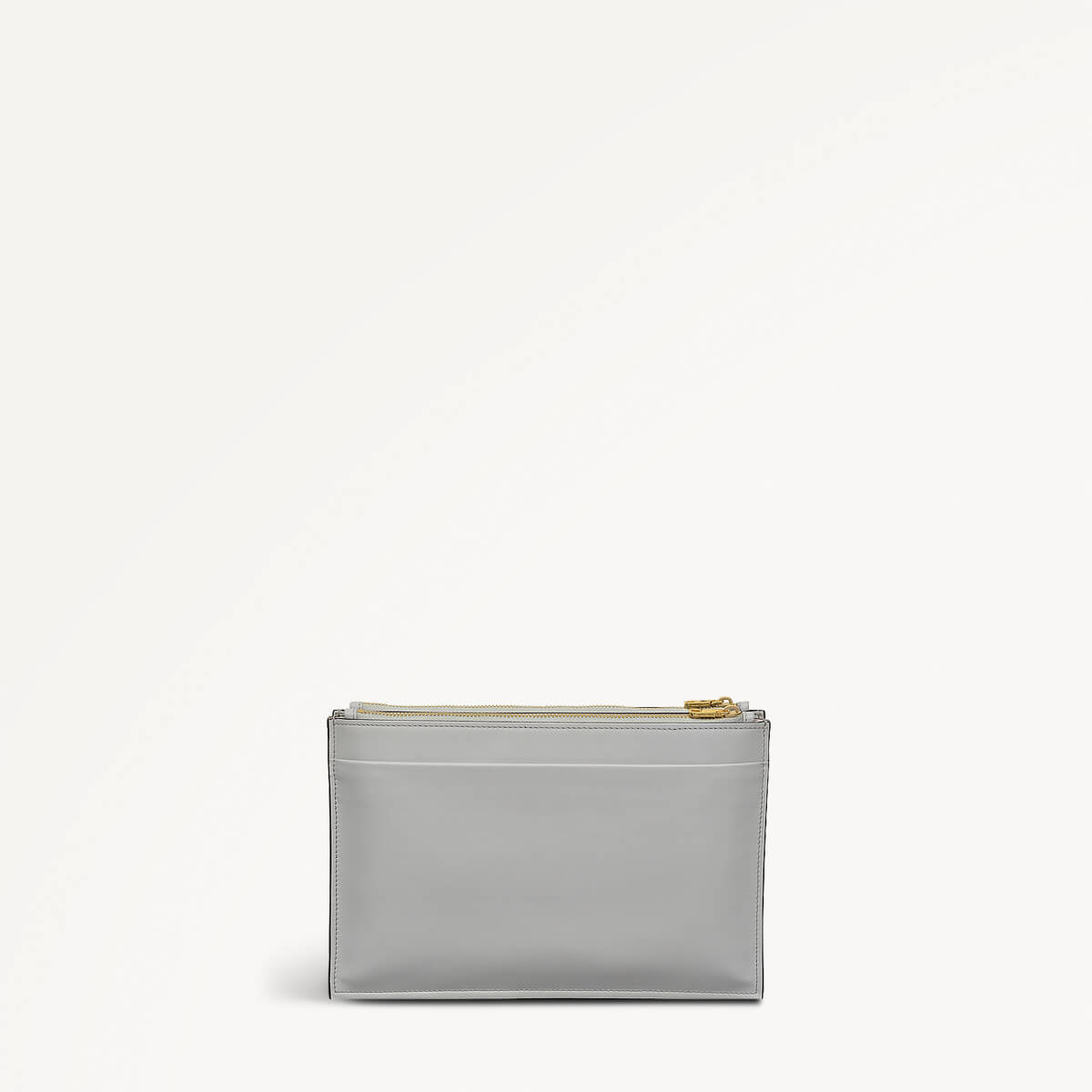 Foster Lane Leather Small Ziptop Crossbody Bag in Goose Grey - 110530