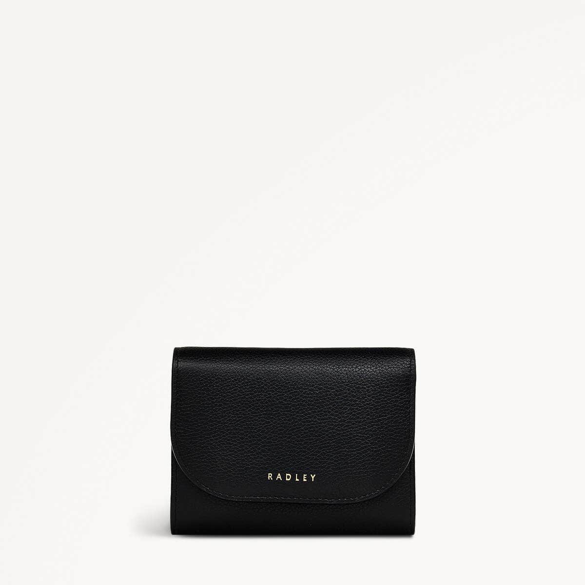 Embankment Way Leather Small Flapover Wallet in Black - 110547