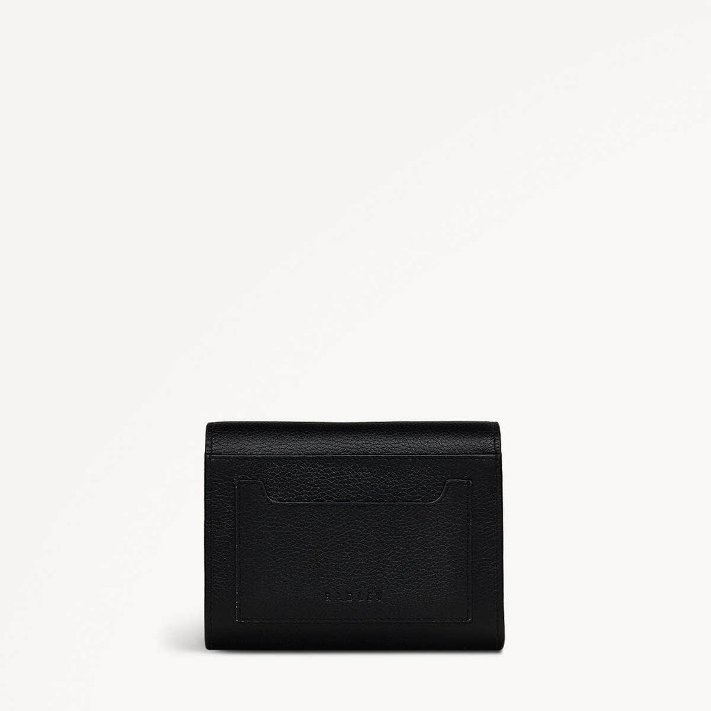 Embankment Way Leather Small Flapover Wallet in Black - 110547