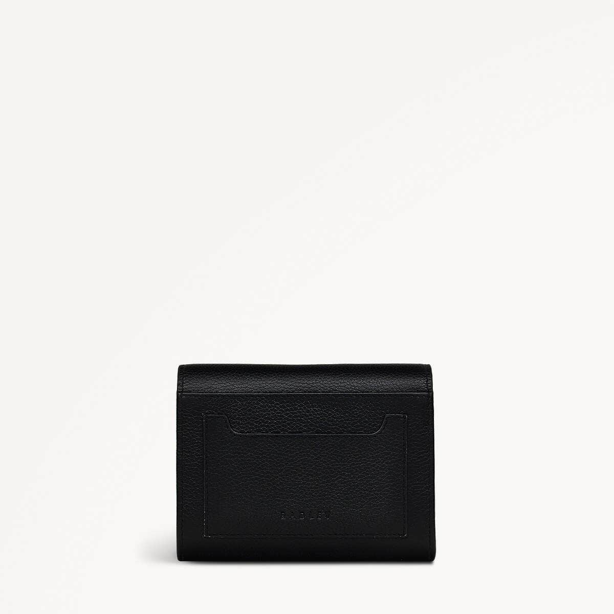 Embankment Way Leather Small Flapover Wallet in Black - 110547