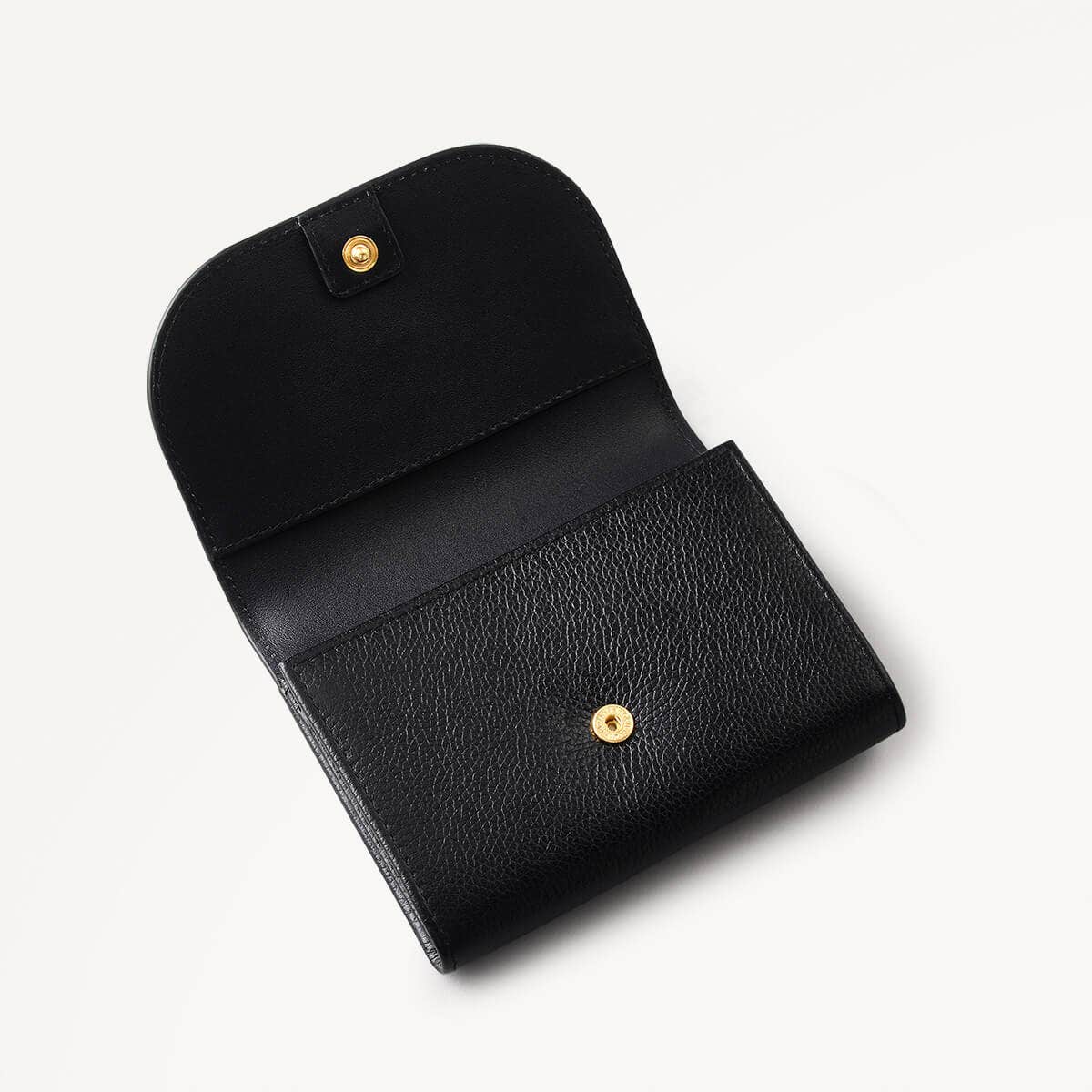 Embankment Way Leather Small Flapover Wallet in Black - 110547