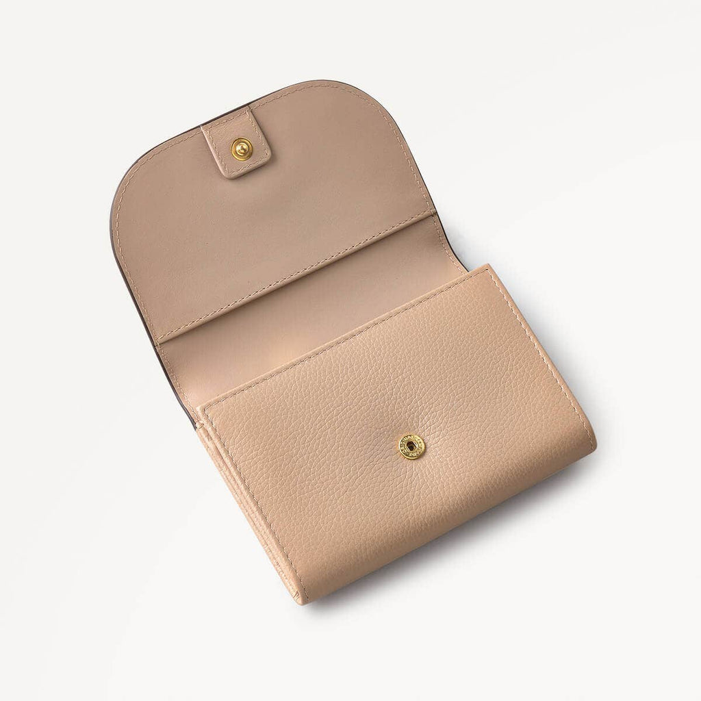 Embankment Way Leather Small Flapover Wallet in Silt - 110549