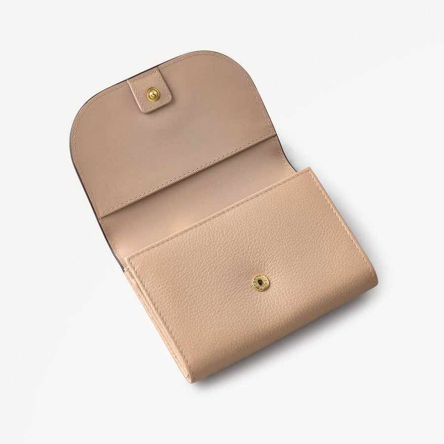 Embankment Way Leather Small Flapover Wallet in Silt - 110549