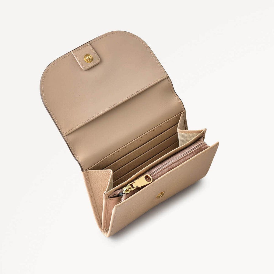 Embankment Way Leather Small Flapover Wallet in Silt - 110549