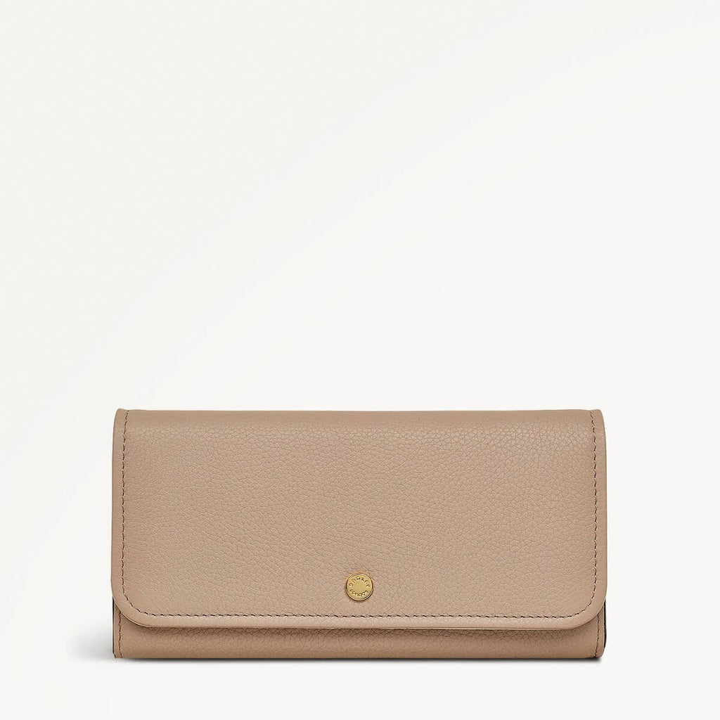 Selby Crescent Leather Large Flapover Wallet in Silt - 110559