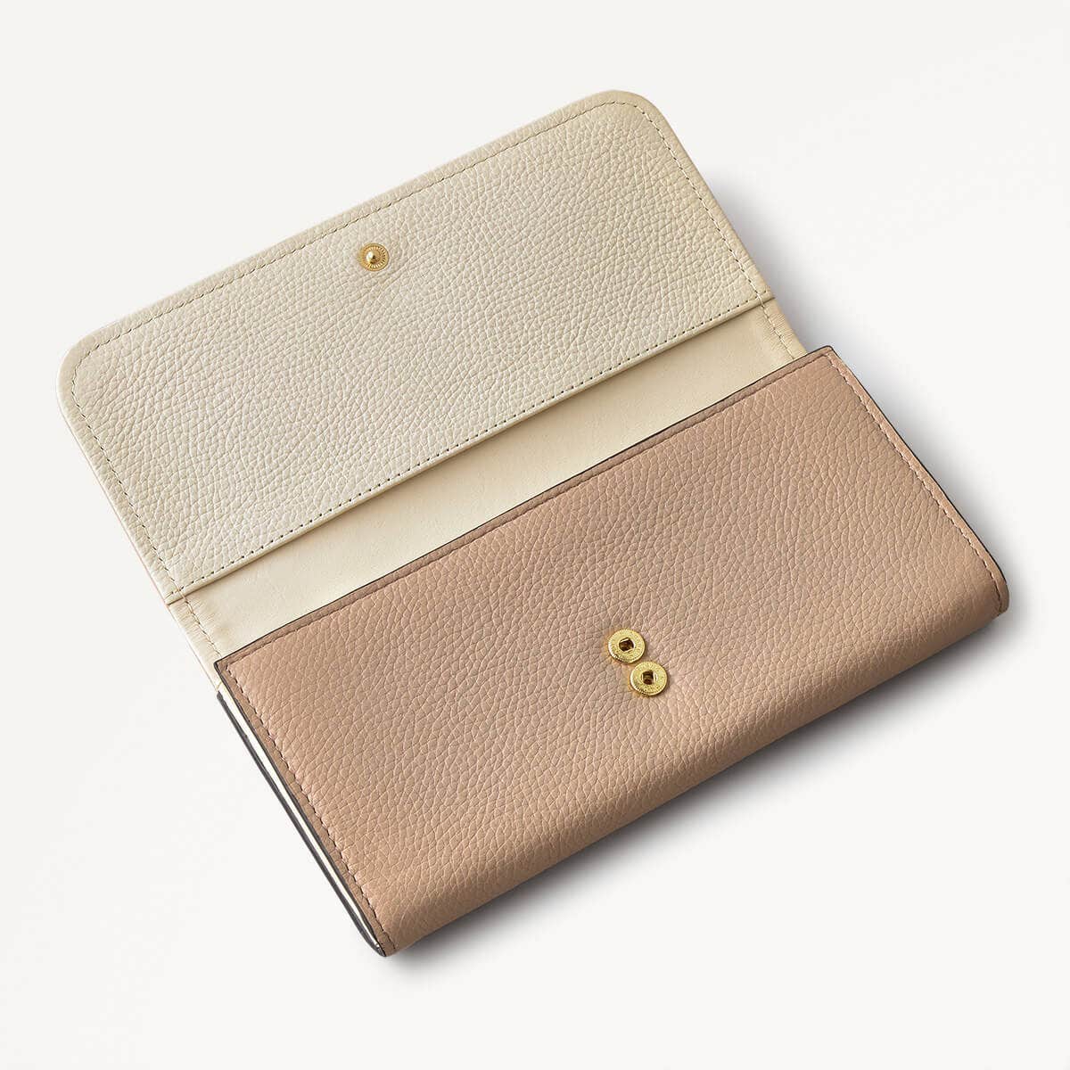 Selby Crescent Leather Large Flapover Wallet in Silt - 110559
