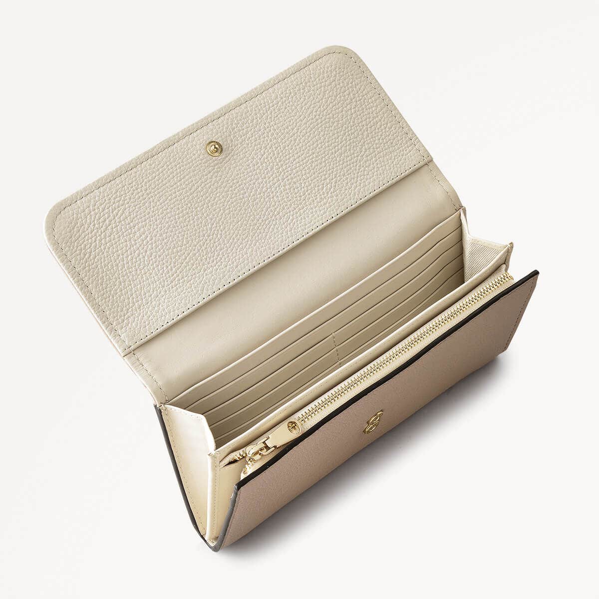 Selby Crescent Leather Large Flapover Wallet in Silt - 110559