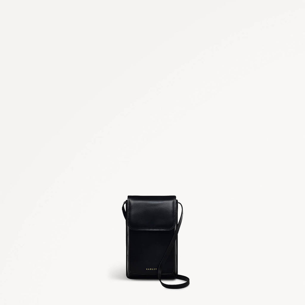 Mells Manor Leather Medium Phone Crossbody in Black - 110564