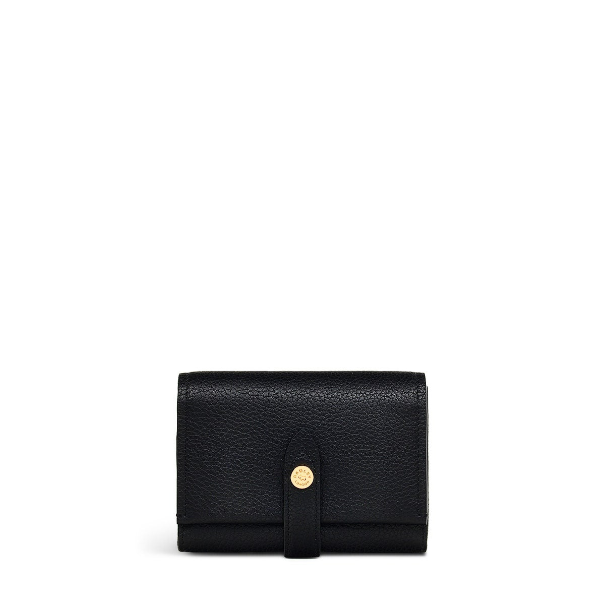 Arlington Court Leather Medium Flapover Wallet in Black - 110581