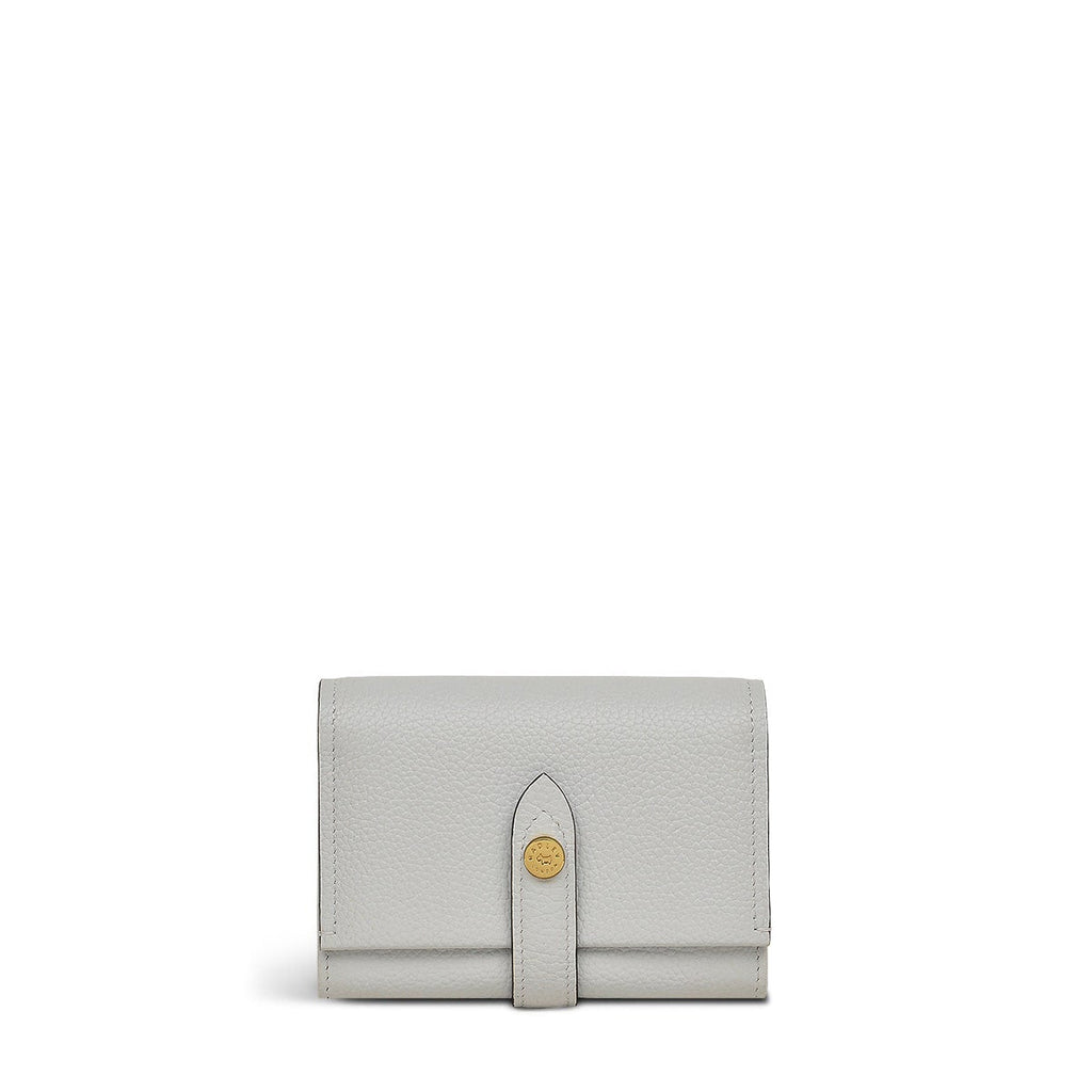 Arlington Court Leather Medium Flapover Wallet in Goose Grey - 110582