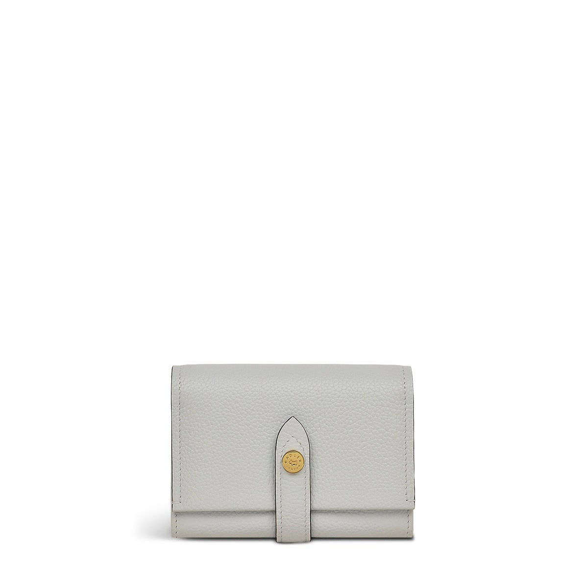Arlington Court Leather Medium Flapover Wallet in Goose Grey - 110582