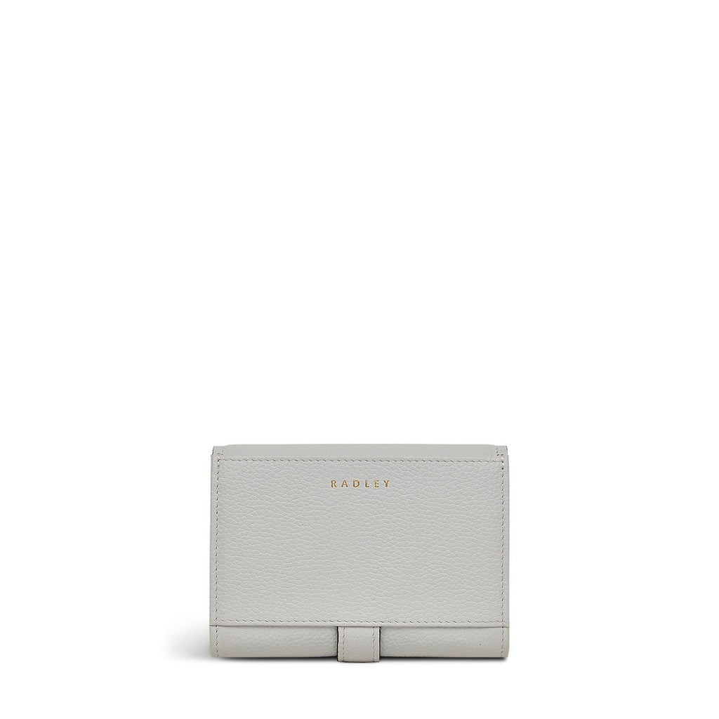 Arlington Court Leather Medium Flapover Wallet in Goose Grey - 110582