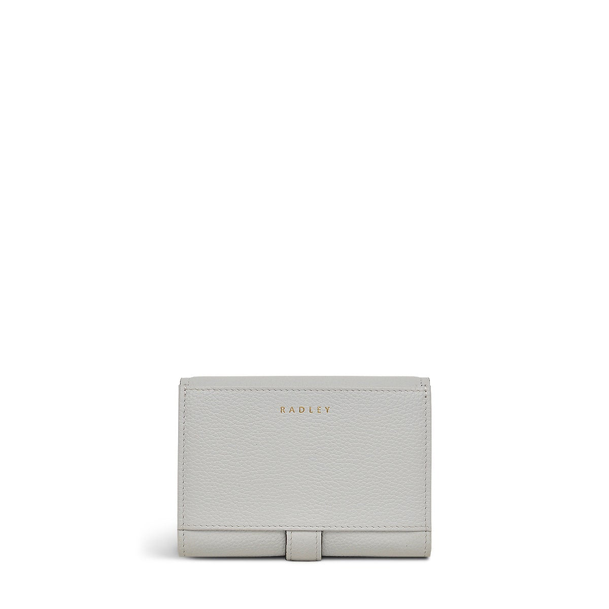 Arlington Court Leather Medium Flapover Wallet in Goose Grey - 110582
