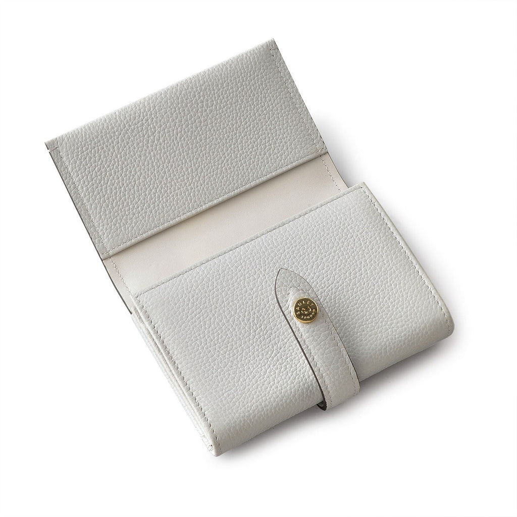 Arlington Court Leather Medium Flapover Wallet in Goose Grey - 110582