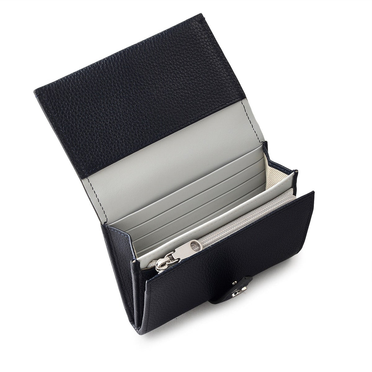 Arlington Court Leather Medium Flapover Wallet in Ink - 110584