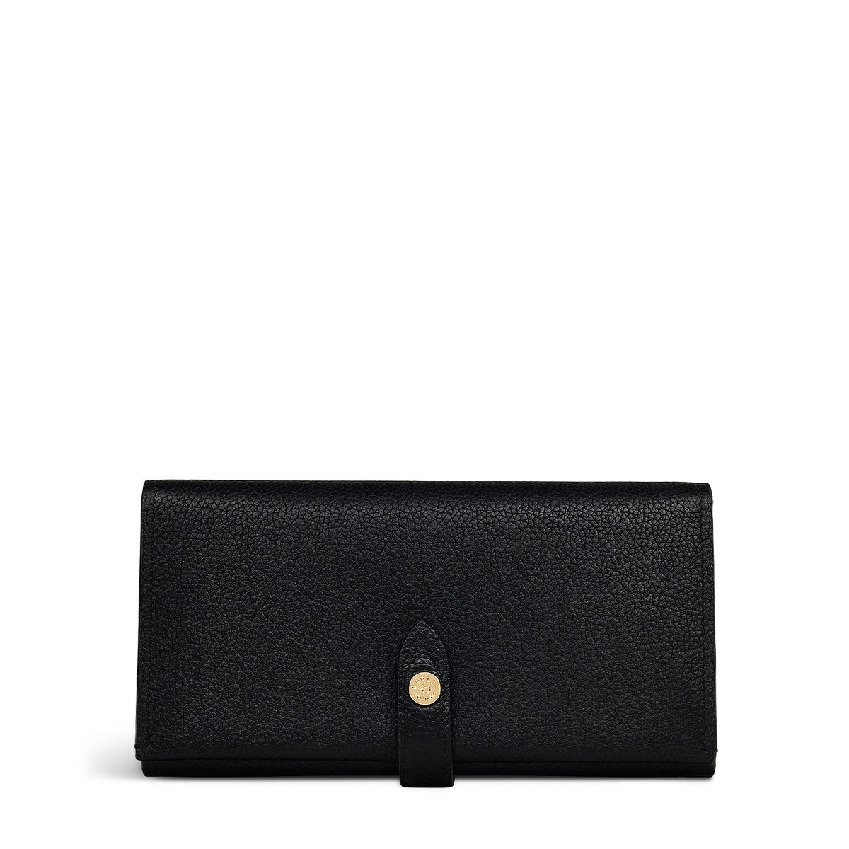 Arlington Court Leather Large Flapover Wallet in Black - 110585