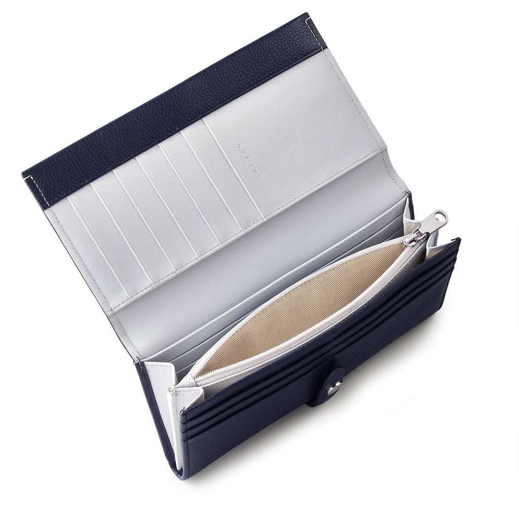Arlington Court Leather Large Flapover Wallet in Ink - 110586