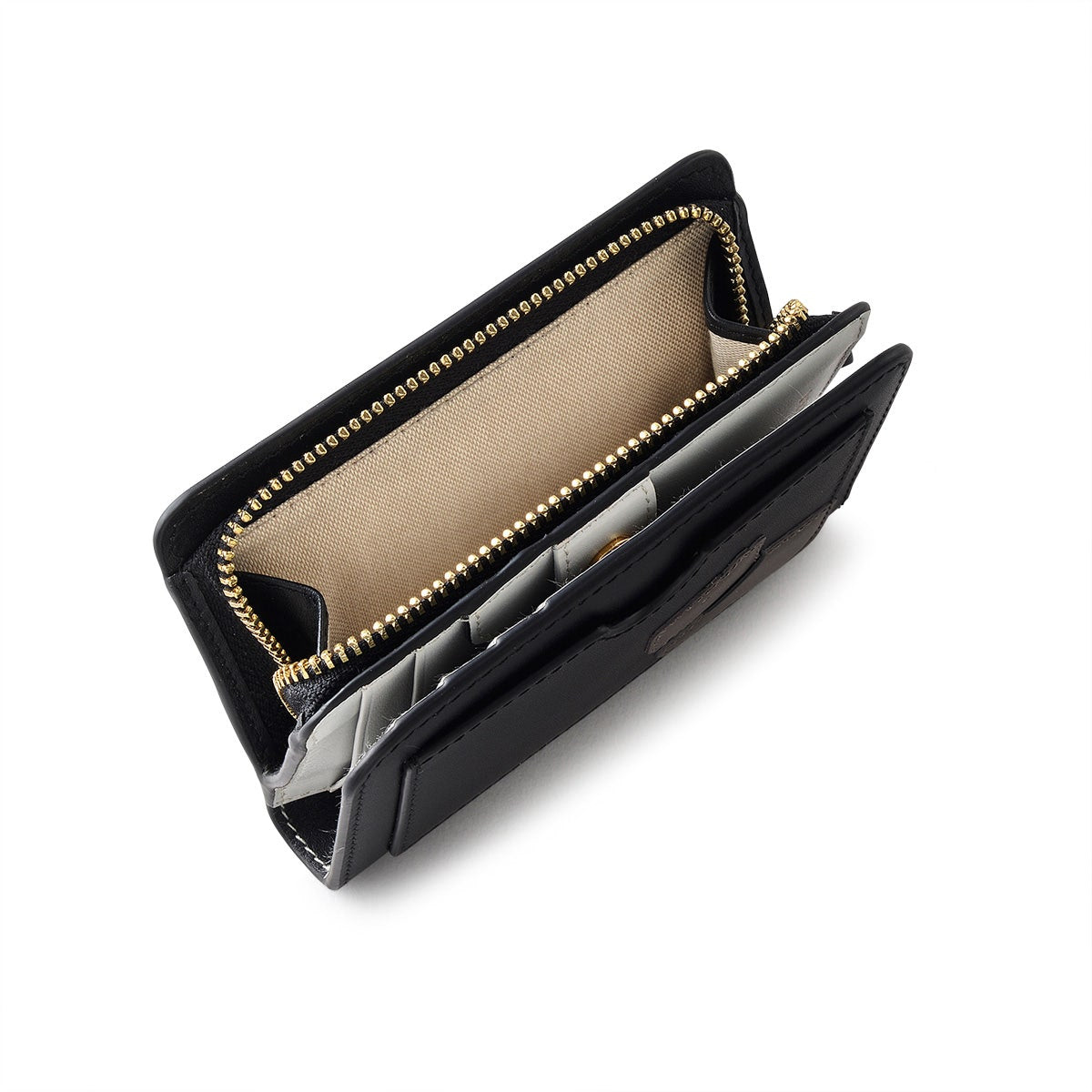 Drury Grove Leather Small Zip Around Wallet in Black - 110589