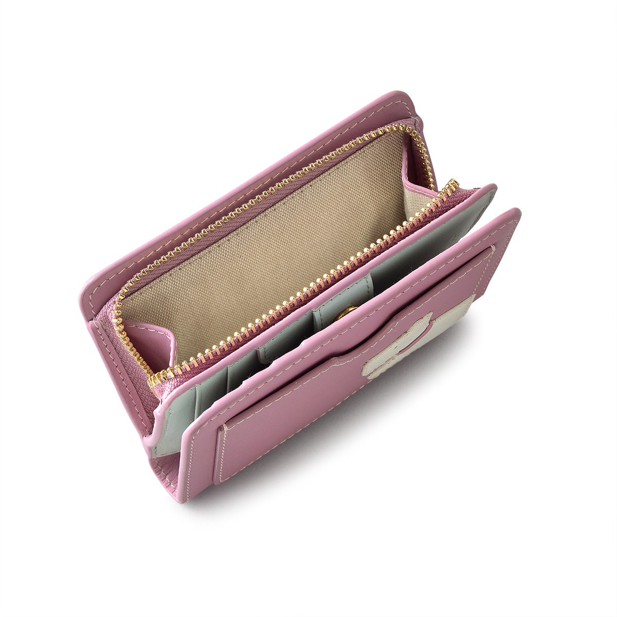 Drury Grove Leather Small Zip Around Wallet in Shy Pink - 110590