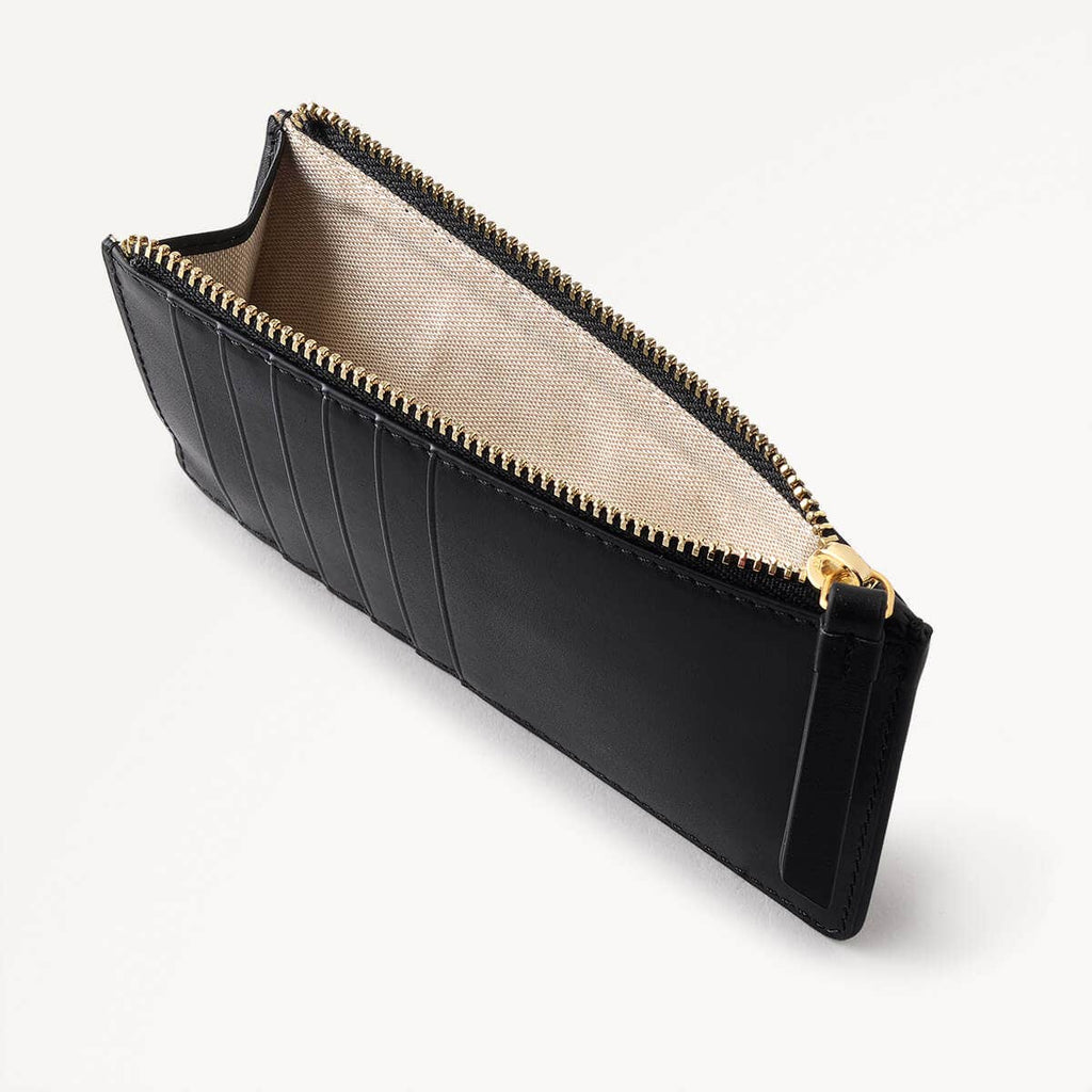 Foster Lane Leather Medium Ziptop Coin Purse in Black - 110594
