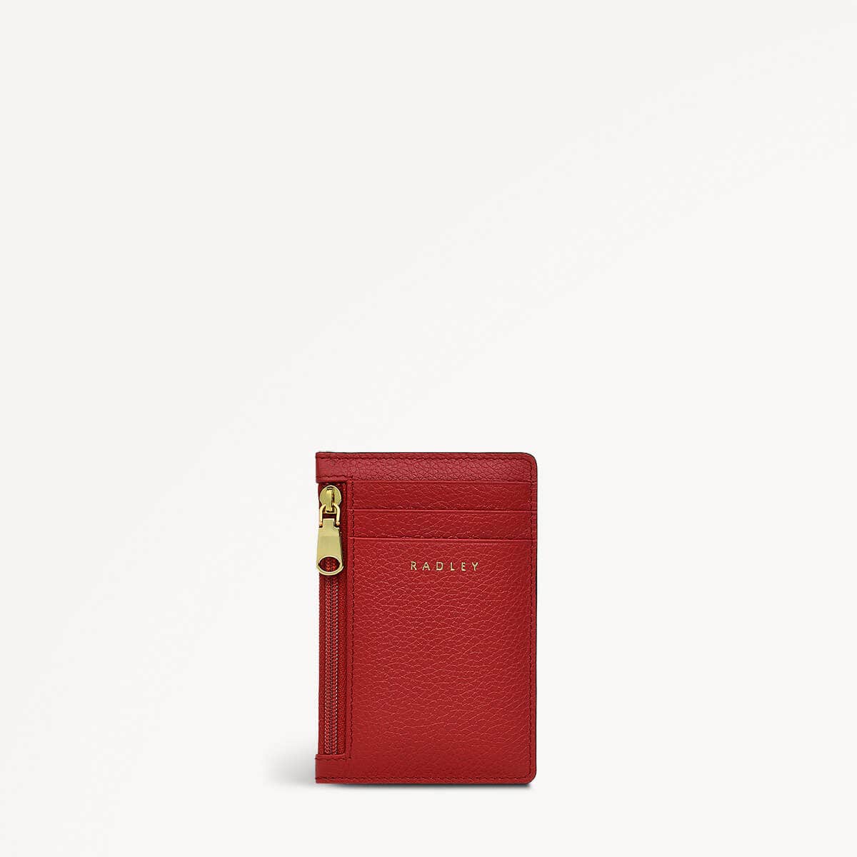 My Love Leather Small Ziptop Card Holder in Poinsettia - 110598