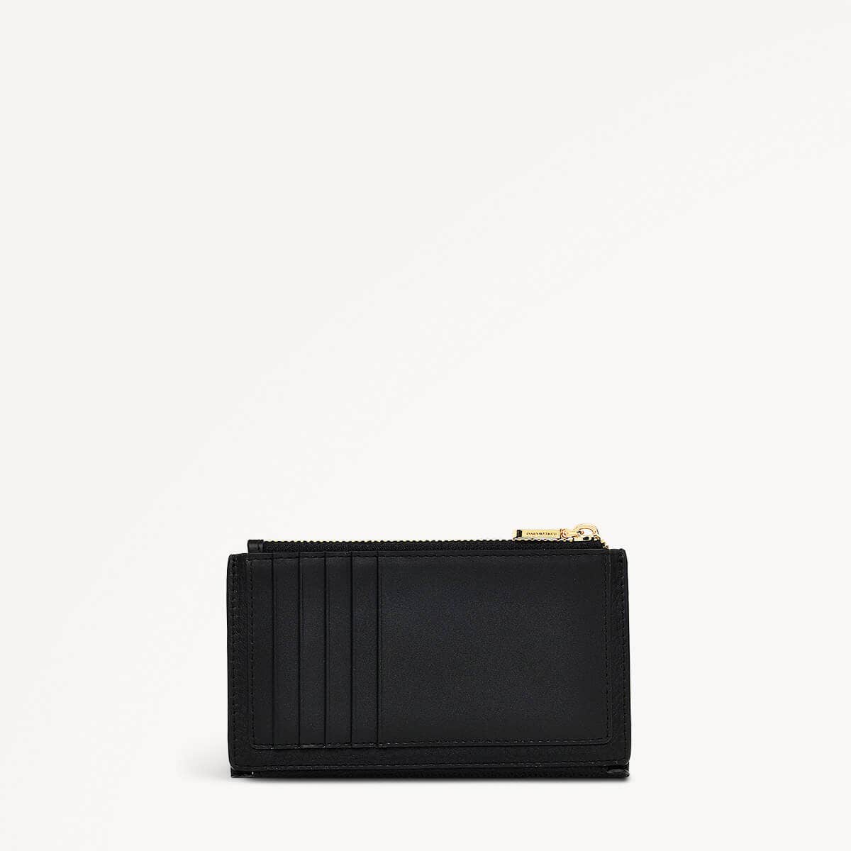 Spotty Radley Leather Spotty Radley Medium Ziptop Wallet Black in Black - 110600