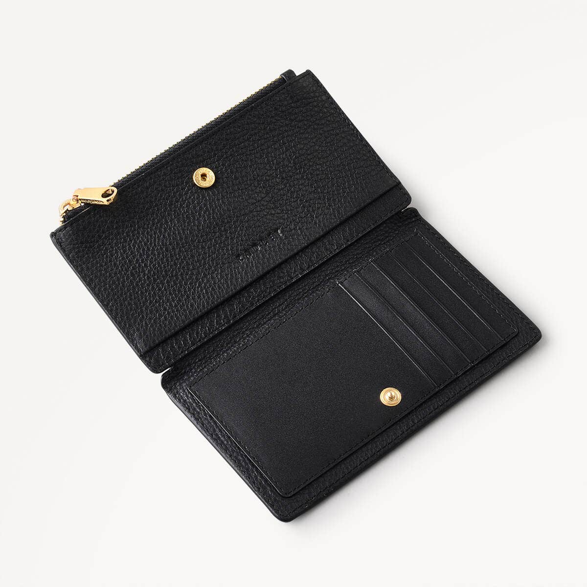 Spotty Radley Leather Spotty Radley Medium Ziptop Wallet Black in Black - 110600