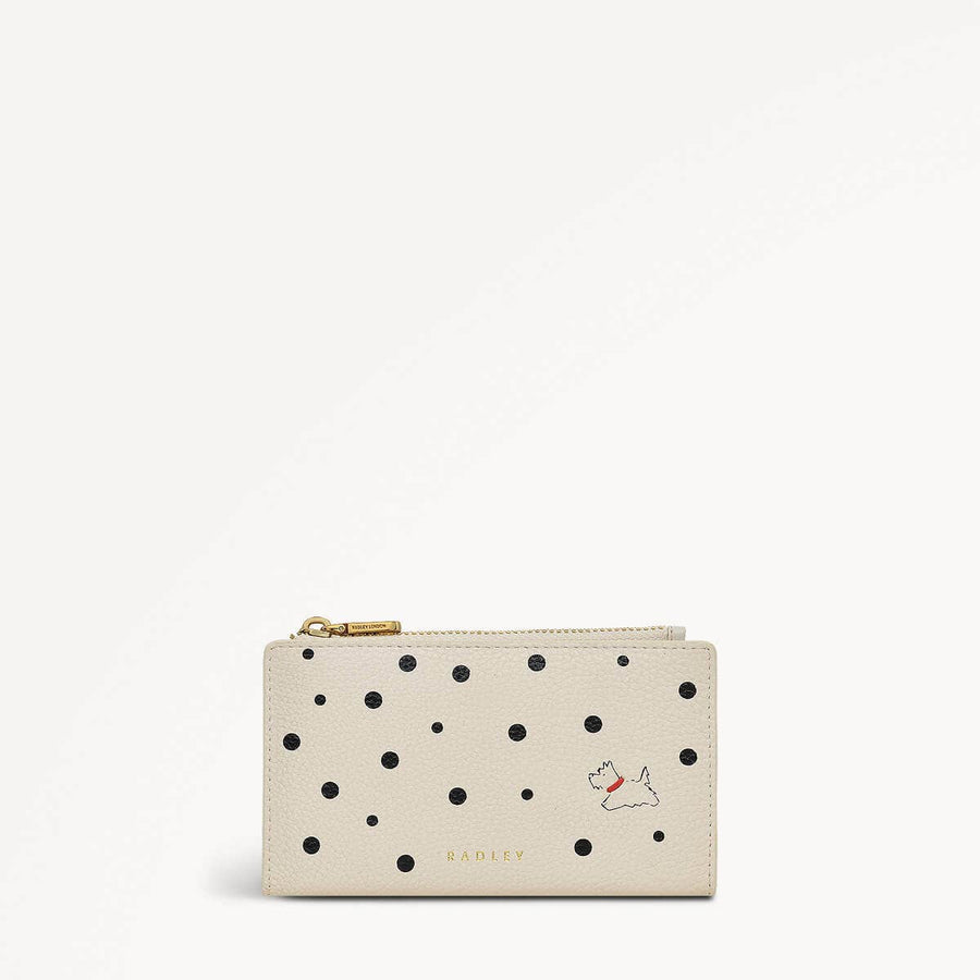 Spotty Radley Leather Spotty Radley Medium Ziptop Wallet Chalk in Chalk - 110601