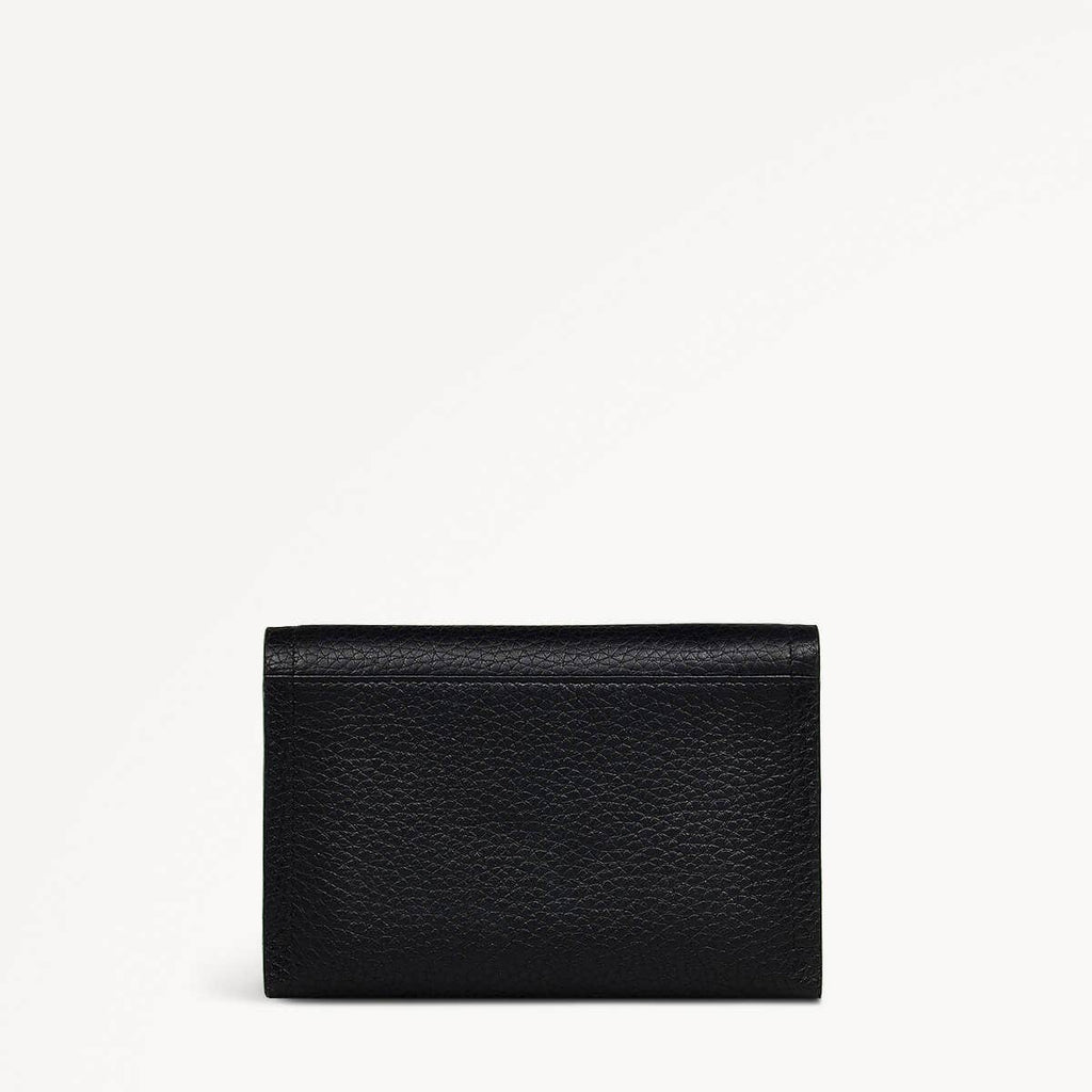 Robin Leather Robin Medium Flapover Wallet Black in Black - 110604