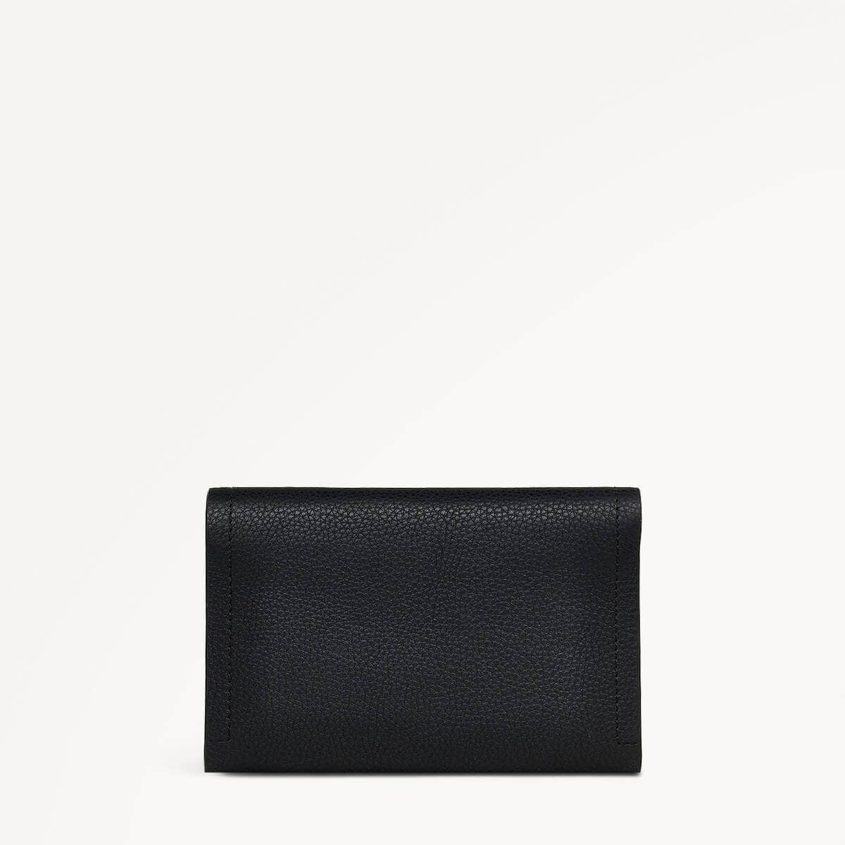 Snow Bunny Leather Snow Bunny Medium Flapover Wallet Black in Black - 110606