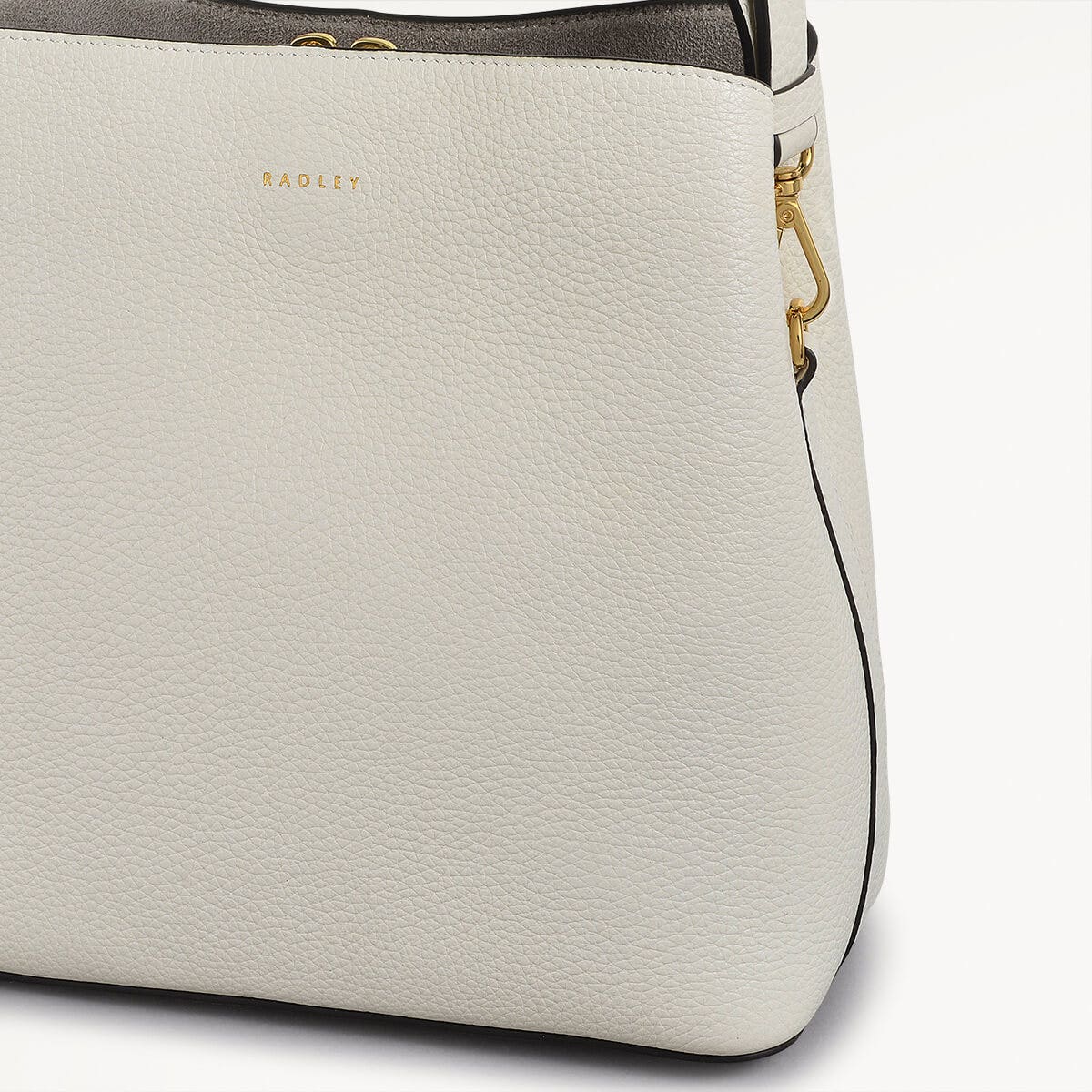 Dukes Place Leather Medium Compartment Crossbody Bag in Chalk - 110614