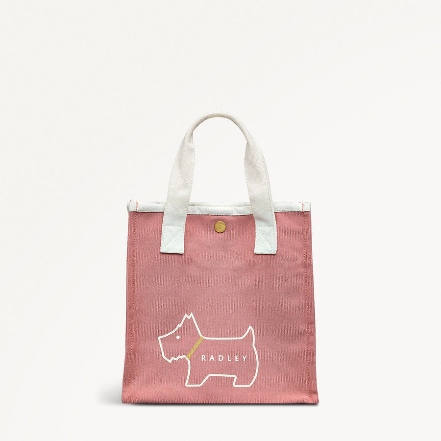 Heritage Dog Outline Fabric Small Open Top Grab in Sienna Pink - 110629