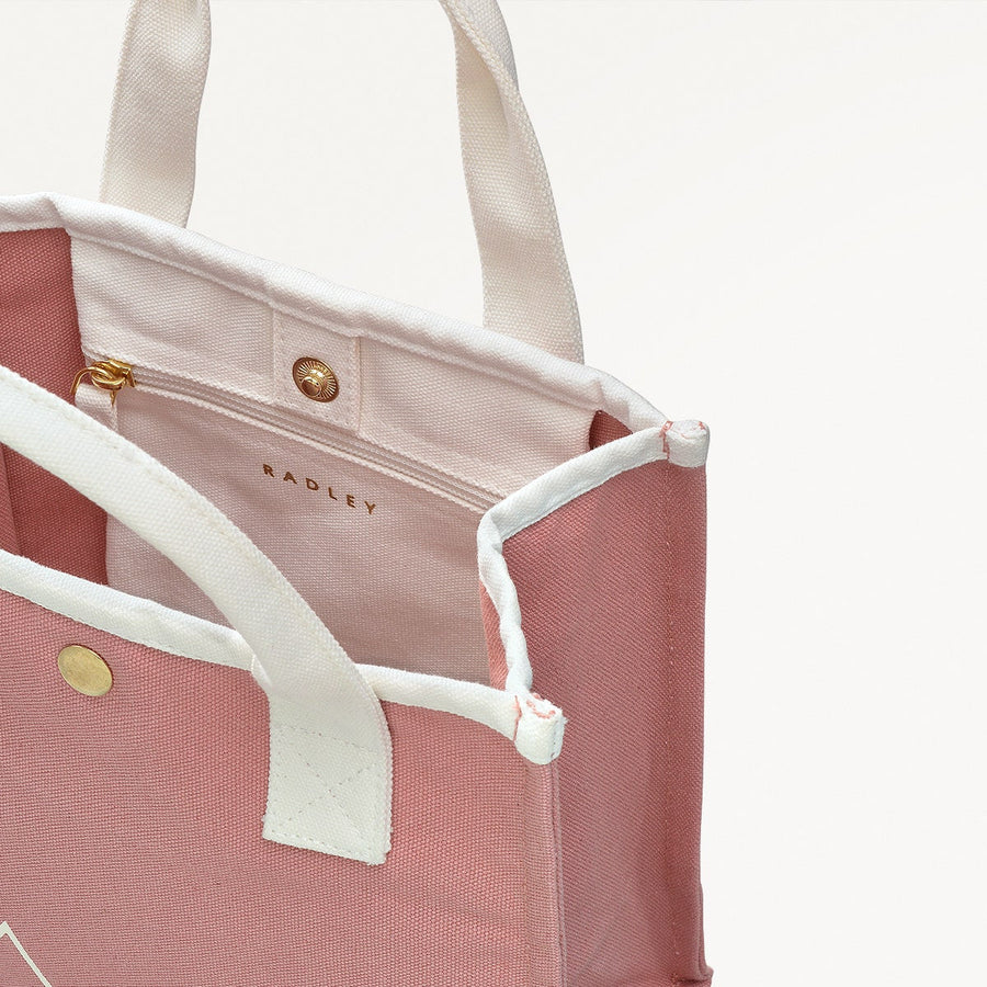 Heritage Dog Outline Fabric Small Open Top Grab in Sienna Pink - 110629