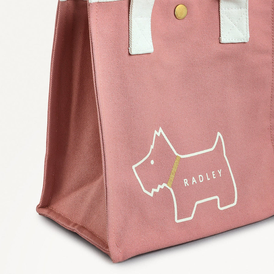 Heritage Dog Outline Fabric Small Open Top Grab in Sienna Pink - 110629