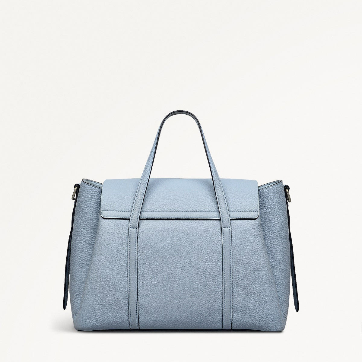 The Chancery Leather Medium Flapover Grab Bag in Smoke Blue - 110644