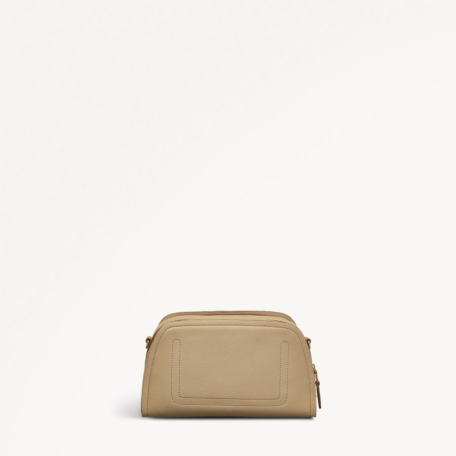 Bathurst Mews Leather Small Ziptop Crossbody Bag in Stone - 110650