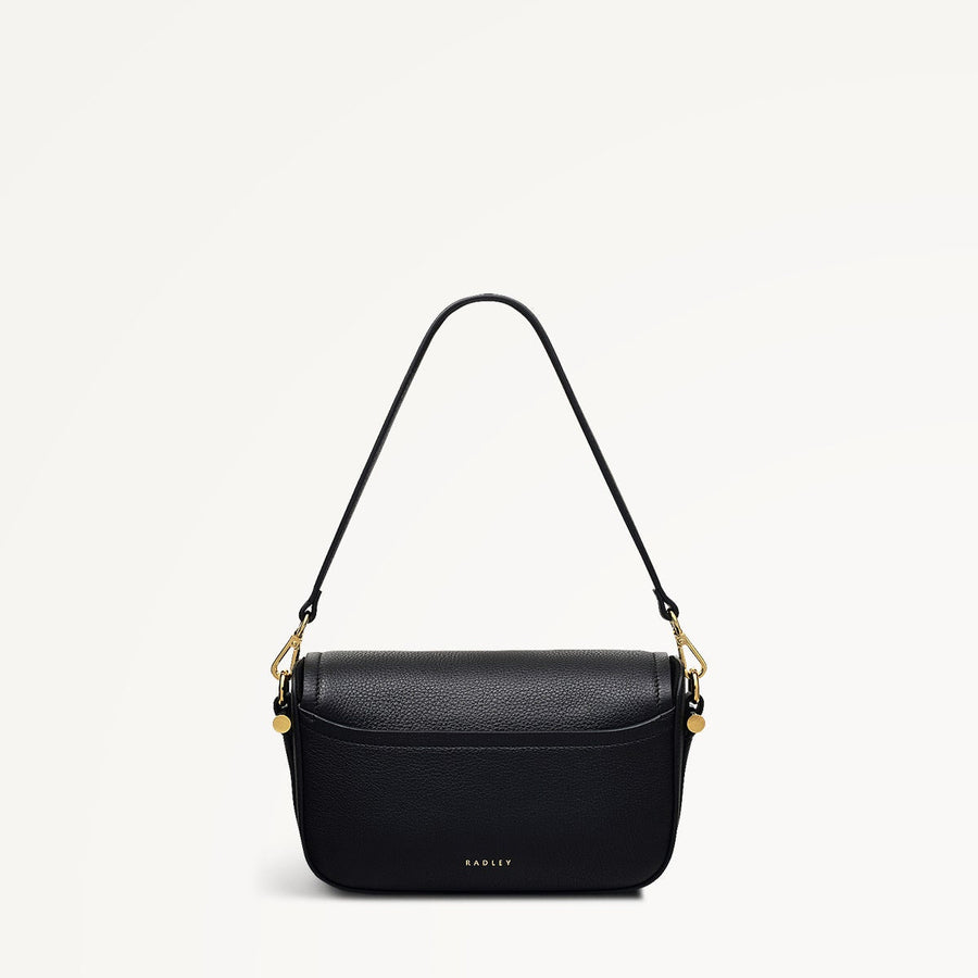 Bathurst Mews Leather Small Flapover Crossbody Bag in Black - 110651