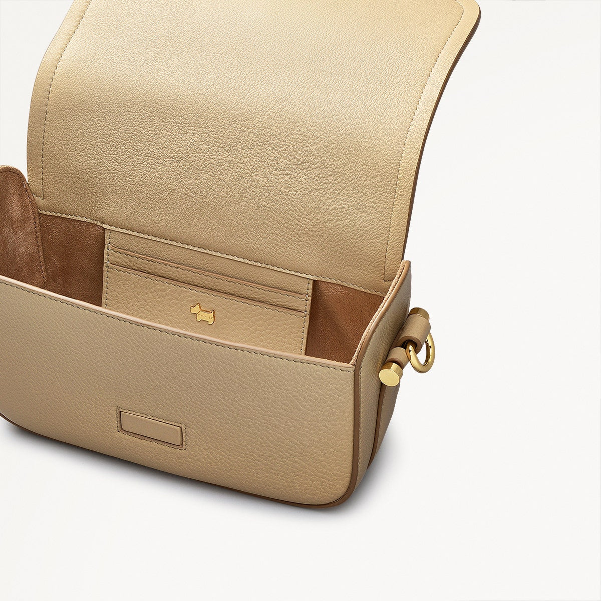 Bathurst Mews Leather Small Flapover Crossbody Bag in Stone - 110652