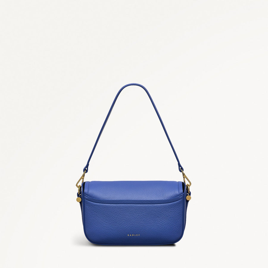 Bathurst Mews Leather Small Flapover Crossbody Bag in Yves Blue - 110653