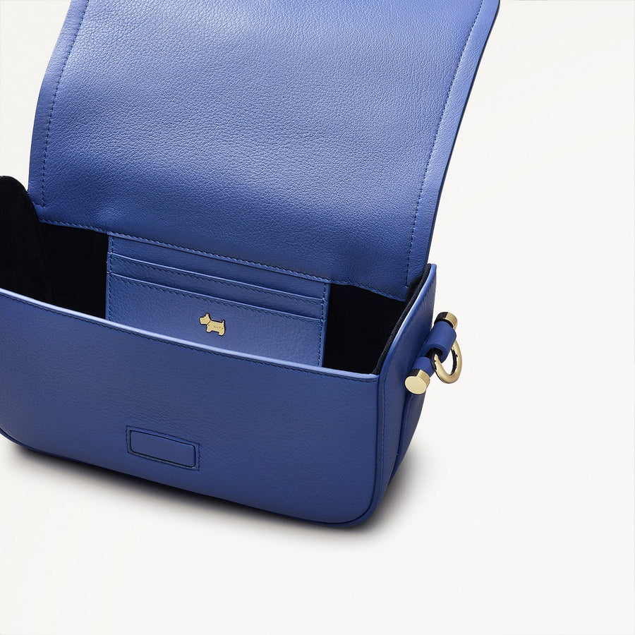 Bathurst Mews Leather Small Flapover Crossbody Bag in Yves Blue - 110653