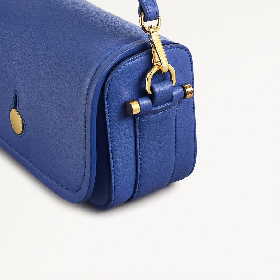 Bathurst Mews Leather Small Flapover Crossbody Bag in Yves Blue - 110653
