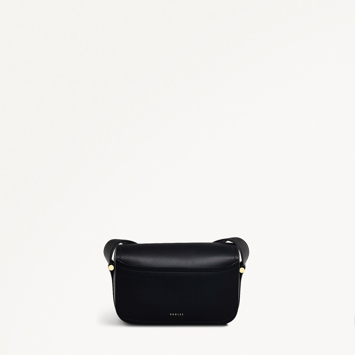 Bathurst Mews Leather Medium Flapover Crossbody Bag in Black - 110656