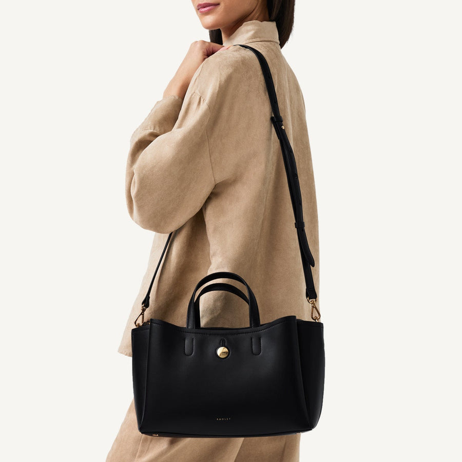 BATHURST MEWS MEDIUM ZIPTOP GRAB BLACK