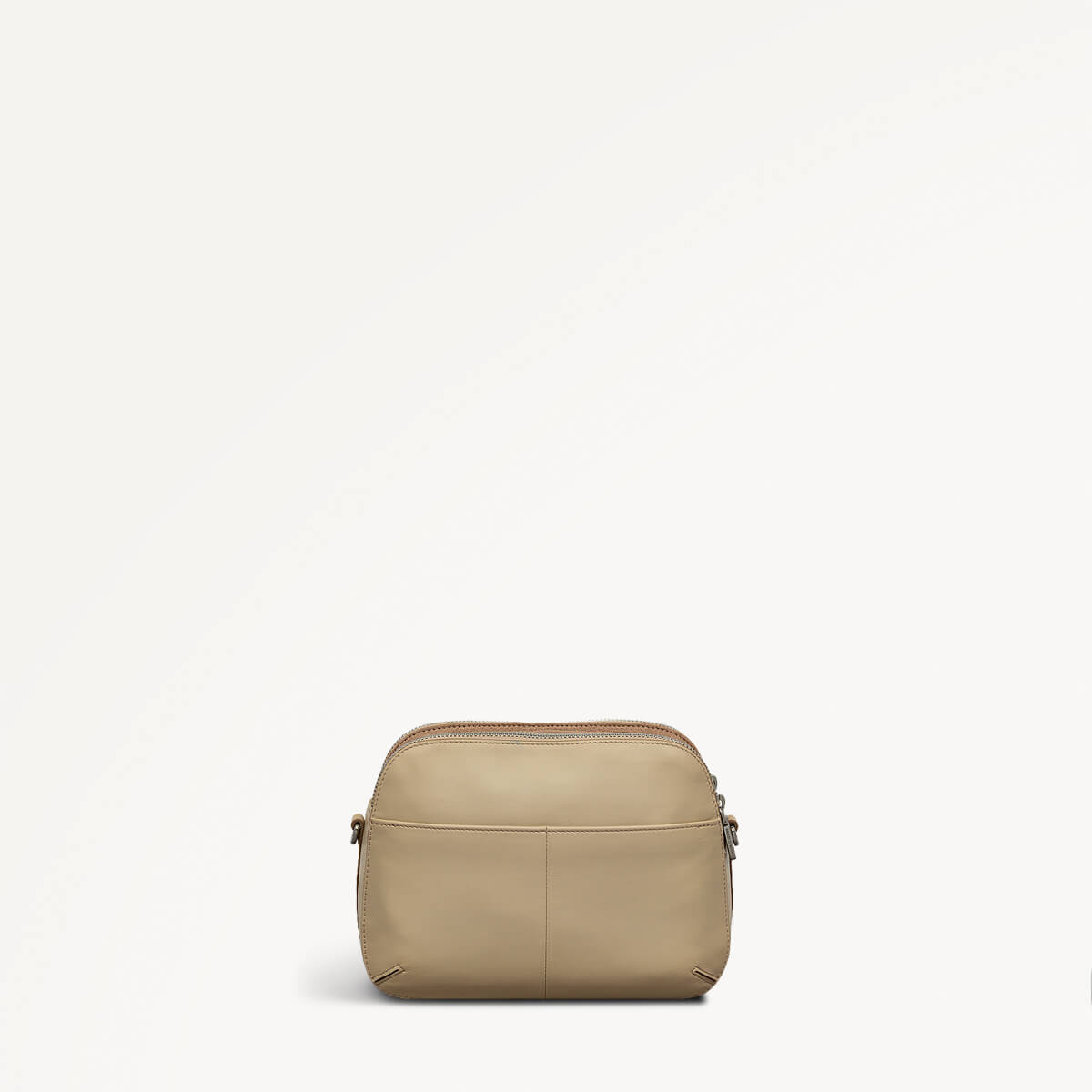Dukes Place Leather Medium Ziptop Cross Body Bag in Stone - 110669
