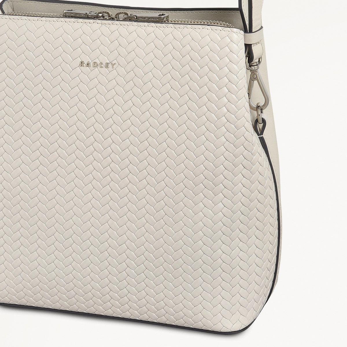 Dukes Place Leather Medium Compartment Cross Body Bag in Chalk - 110674