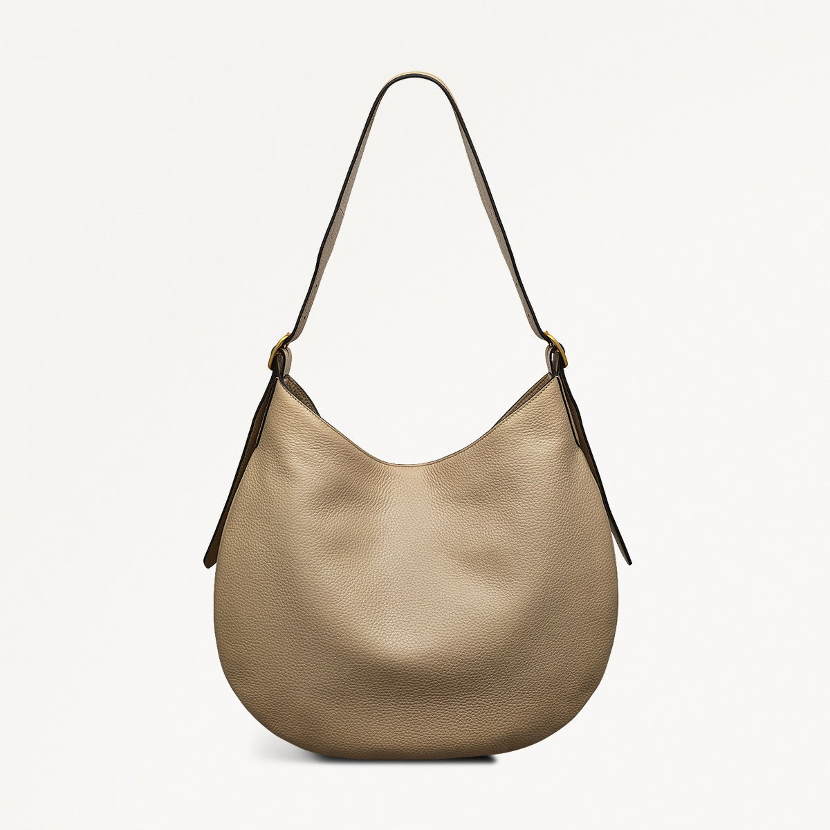 Kensington Place Leather Large Open Top Shoulder Bag in Stone - 110678