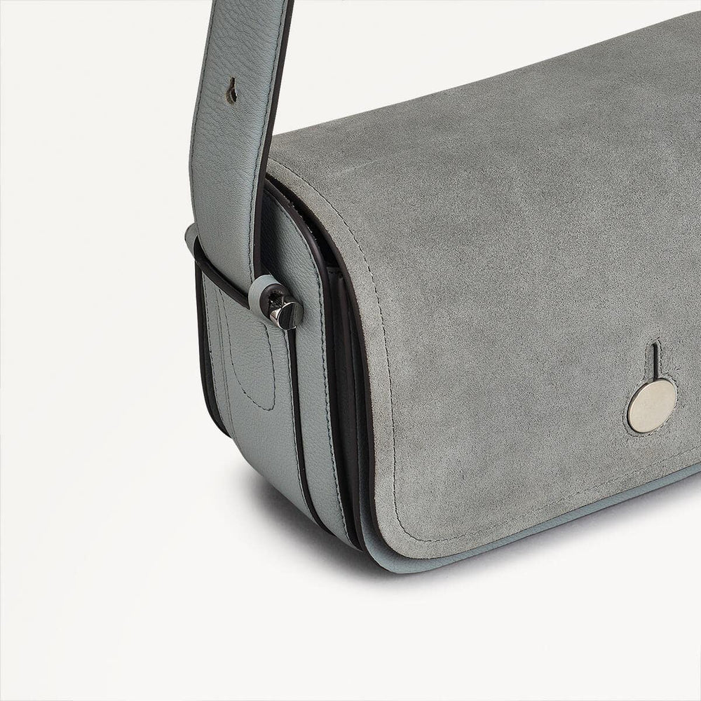 Bathurst Mews Leather Medium Flapover Cross Body Bag in Artichoke - 110682