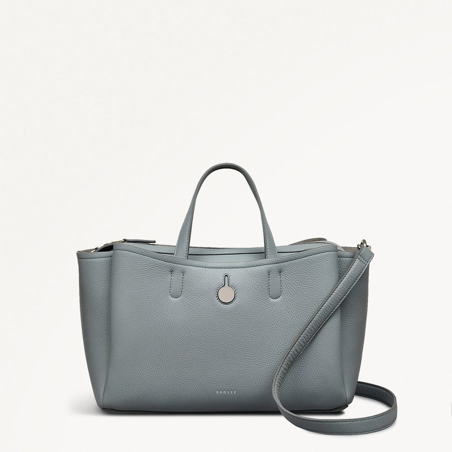 Bathurst Mews Leather Medium Ziptop Grab Bag in Artichoke - 110683