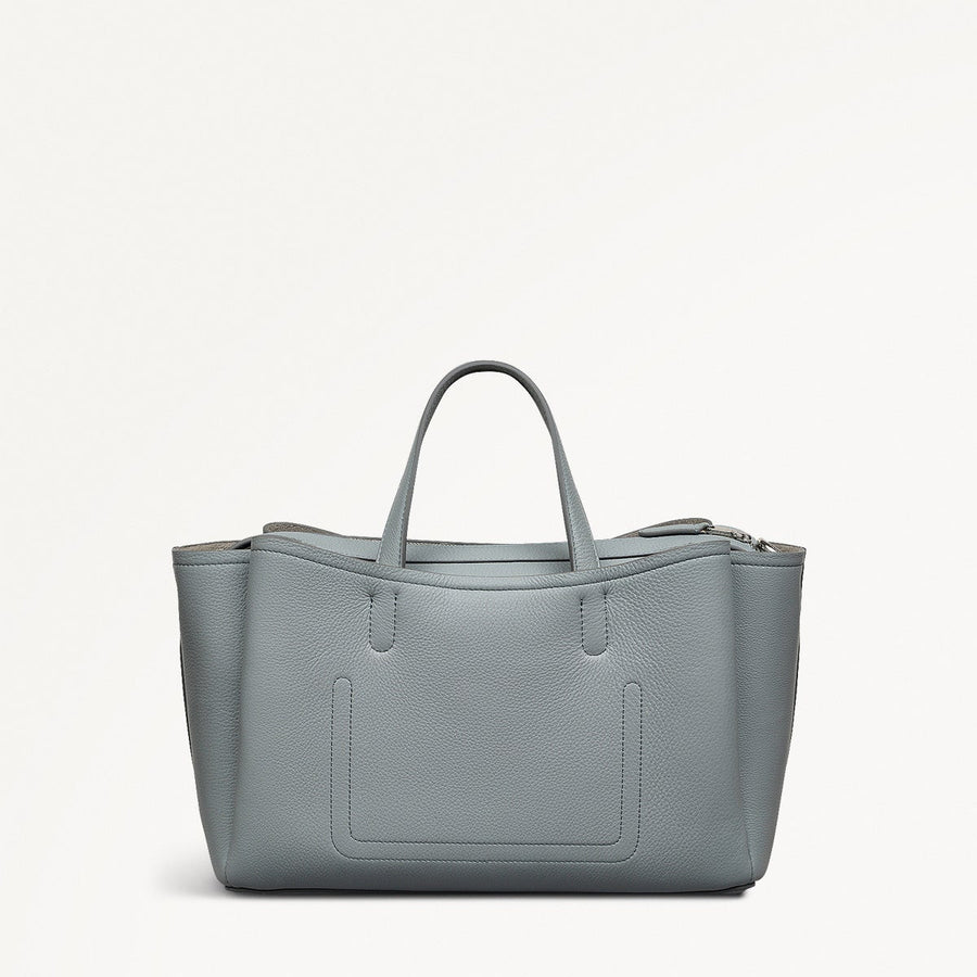 Bathurst Mews Leather Medium Ziptop Grab Bag in Artichoke - 110683