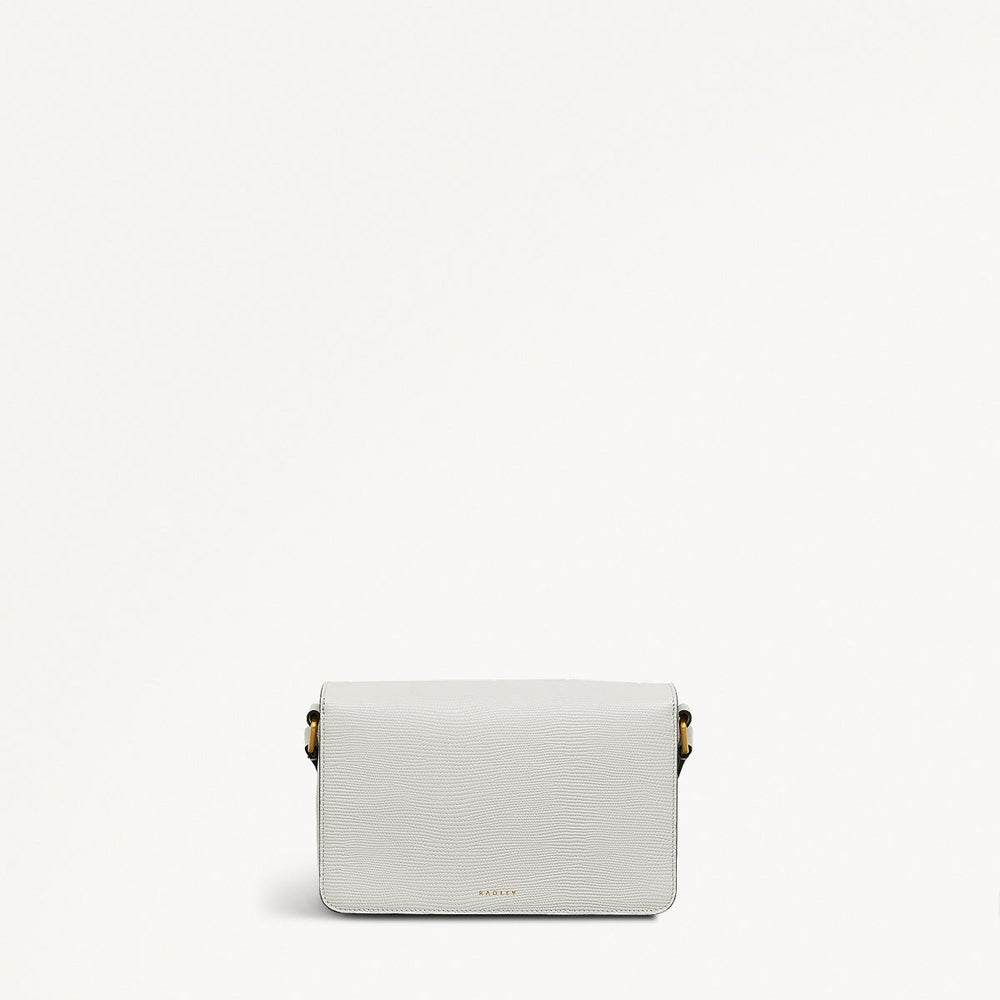 Threadneedle Street Leather Small Flapover Crossbody Bag in Mist - 110686